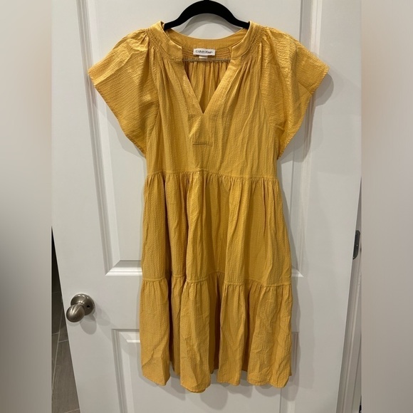 Calvin Klein Yellow Midi Dress - Picture 1 of 5